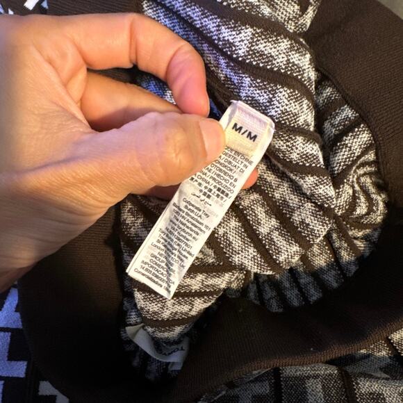 Tory Burch Pleated Jacquard Knit skirt Dark roast size M medium - Picture 4 of 6